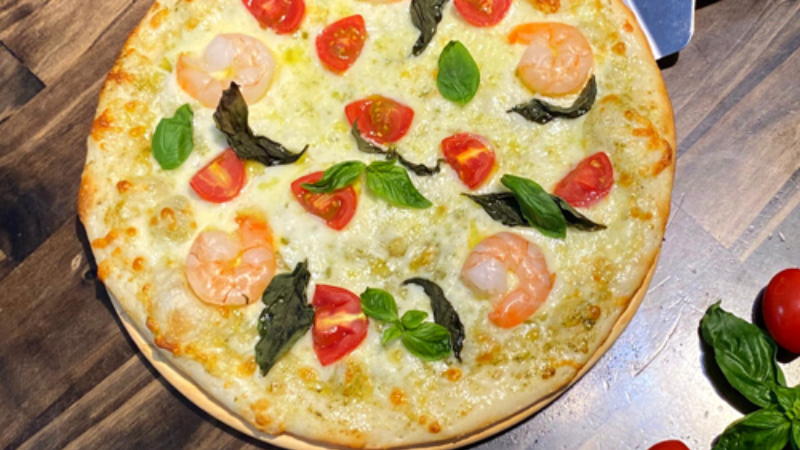 pizza hải sốt sốt Pesto