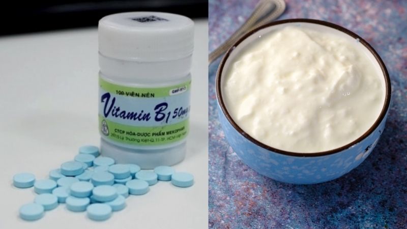 Cách làm trắng da bằng vitamin b1 và sữa chua